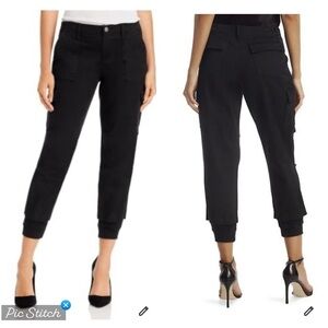 Alice + Olivia Isaac Cargo Pants with Rib Black